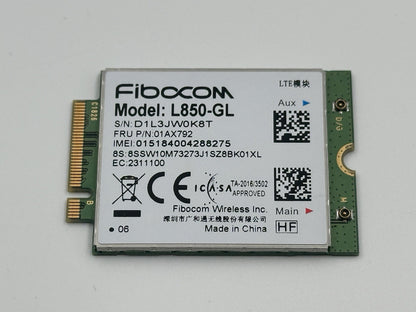 Fibocom L850-GL 4G LTE WWAN Modem Card | FRU 01AX792 | M.2