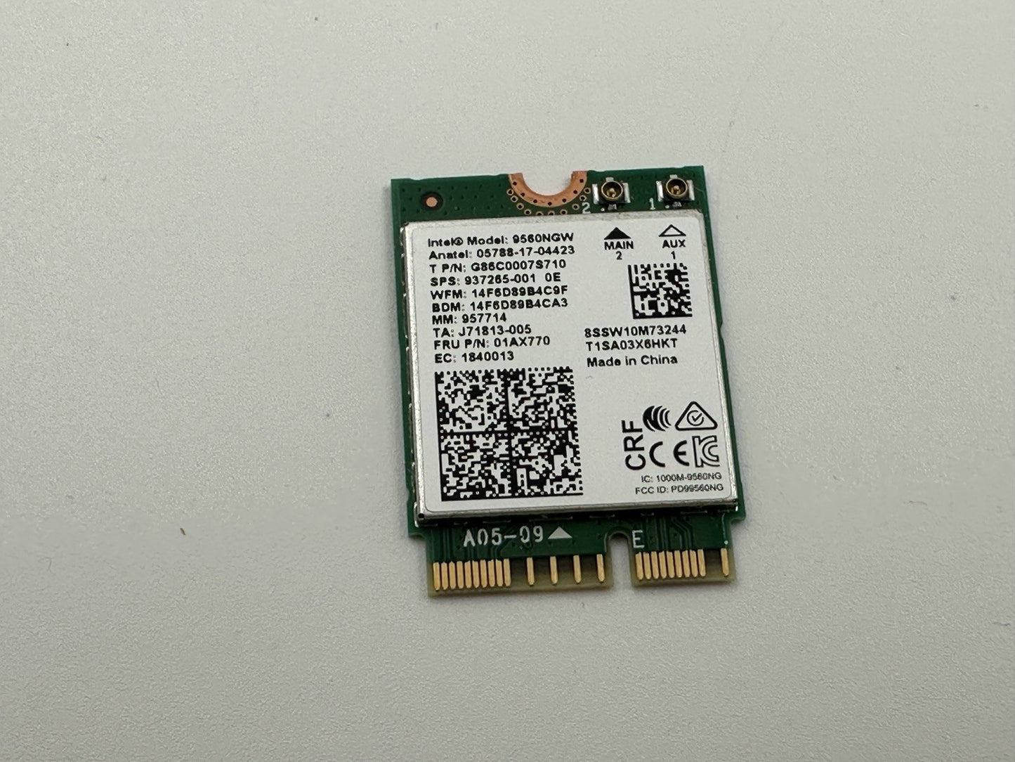 Intel Wireless-AC 9560NGW WiFi Bluetooth 5.0 Card | FRU 01AX770 | M.2 2230