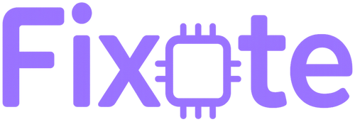 Purple 'Fixote' logo on a white background